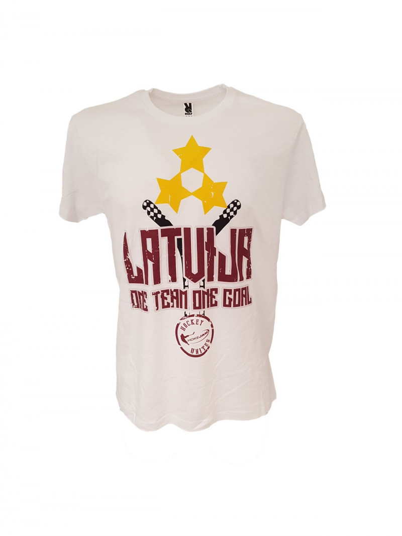 HOKEJAM Latvija One Team One Goal Adult T-Shirt,Latvian Fan T-Shirt,Clothing