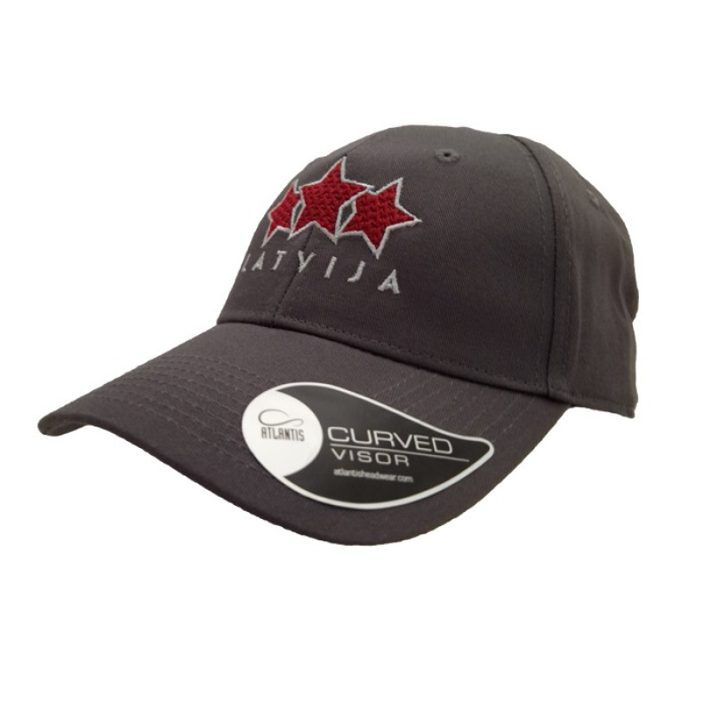 HOKEJAM.LV Latvija Three Star Curved Visor Strapback