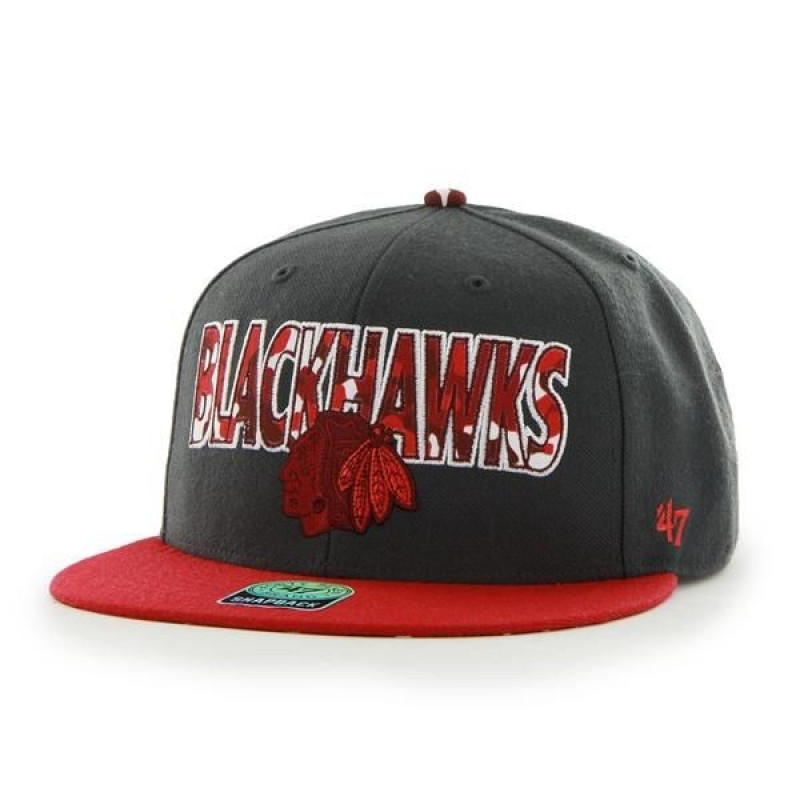 BRAND 47 Chicago Blackhawks Snapback Cap,Hat,Clothing,Head Wear,Flat Cap