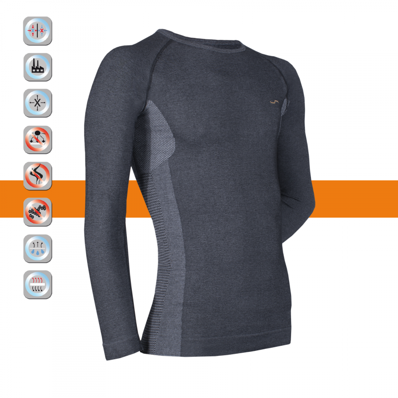 SIM LOC Orange Line Adult Thermo Long Sleeve Shirt,Compression Shirt,Clothing