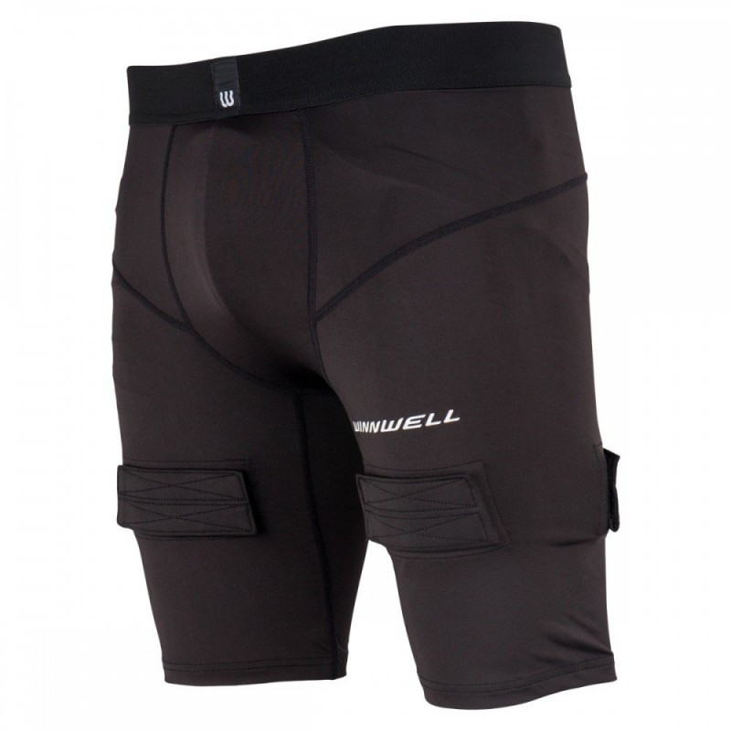 WINNWELL Senior Compression Shorts with Jock,Ice Hockey,Roller Hockey,Protection