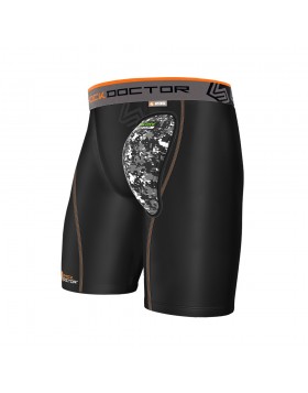 SHOCK DOCTOR Senior Core Compression Short with Air-Core Hard Cup 235,Ice Hockey