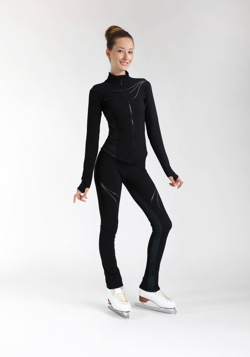 PRIDANCE Girls Figure Skate Thermal Full Zip Jacket with Long Neck