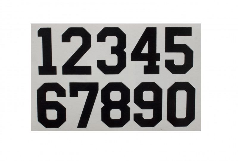 HOKEJAM.LV Helmet Number Sticker Black Set