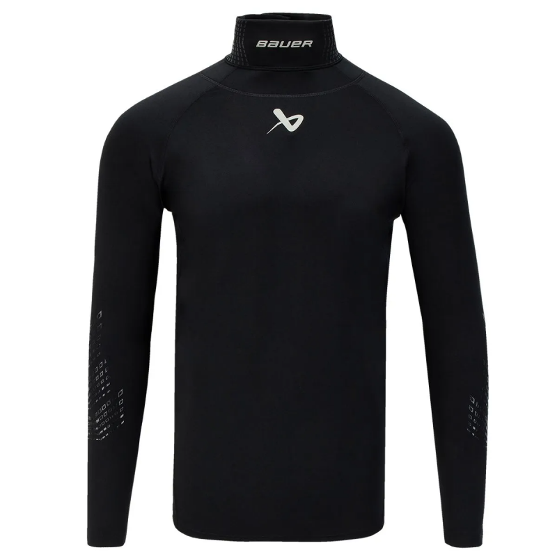 BAUER S22 Youth Long Sleeve Compression Shirt with Neck Guard