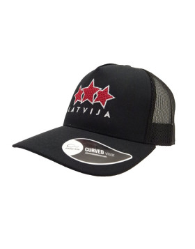 HOKEJAM.LV Latvija Three Star Curved Snapback