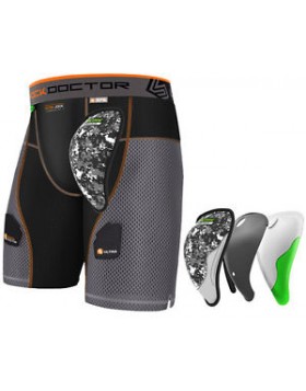 Shock Doctor Adult Ultra Powerstride Hockey Short With Aircore Hard Cup 375